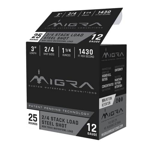 Migra Ammunitions M12S24 Combinational 12 Gauge 3" 1 1/4 oz 2,4 Shot 25 Bx/ 10 Cs Migra Ammunitions M12S24 Combinational 12 Gauge 3" 1 1/4 oz 2,4 Shot 25 Bx/ 10 Cs