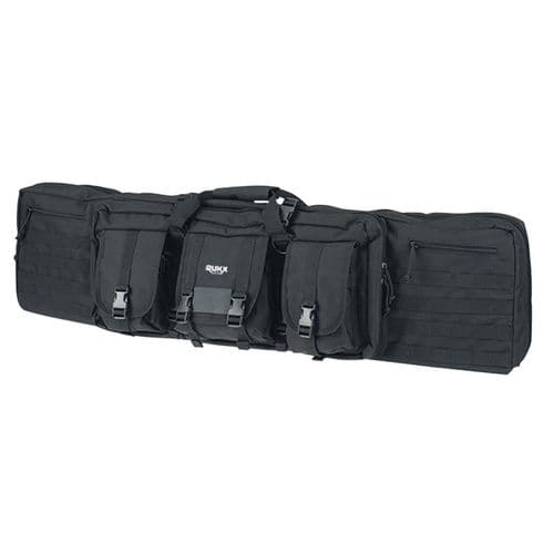 Rukx Gear ATICT42DGB Tactical Double Gun 42" Water Resistant Black 600D Polyester with Non-Rust Zippers Holds up to 2 Rifles Rukx Gear ATICT42DGB Tactical Double Gun 42" Water Resistant Black 600D Polyester with Non-Rust Zippers Holds up to 2 Rifles