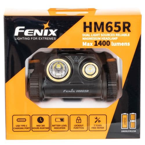 Fenix FX-HM65R HM65R 50-1400 Lumens White Cree LED Bulb Black 534 ft Distance Fenix FX-HM65R HM65R 50-1400 Lumens White Cree LED Bulb Black 534 ft Distance