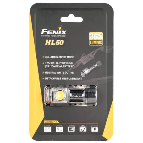 Fenix FX-HL50 HL50 Dual Function 4-365 Lumens White Cree LED Bulb Black Fenix FX-HL50 HL50 Dual Function 4-365 Lumens White Cree LED Bulb Black