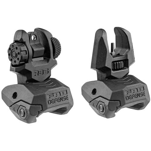 FAB Defense FXFRBS Front/Rear Flip Up Sights Folding Black for AR-15, M4, M16 FAB Defense FXFRBS Front/Rear Flip Up Sights Folding Black for AR-15, M4, M16