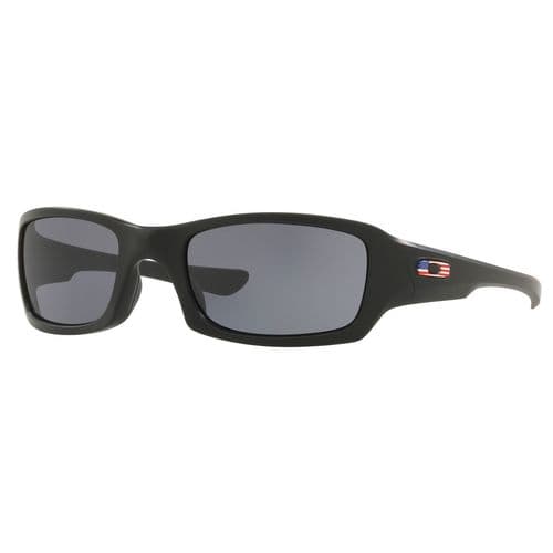 Oakley FIVESSQUARED Fives Squared High Definition Warm Gray Lens with Matte Black Frame & USA Flag for Adults Oakley FIVESSQUARED Fives Squared High Definition Warm Gray Lens with Matte Black Frame & USA Flag for Adults