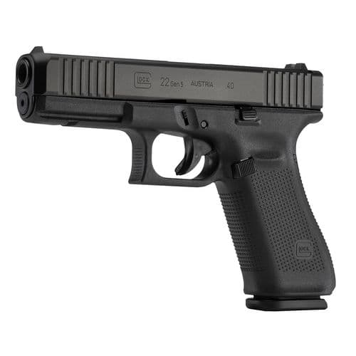 Glock PA225S201 G22 Gen5 40 S&W 4.49" 10+1 Black nDLC Steel w/Front Serrations Slide Black Rough Texture Interchangeable Backstraps Grip Fixed Sights Glock PA225S201 G22 Gen5 40 S&W 4.49" 10+1 Black nDLC Steel w/Front Serrations Slide Black Rough Texture Interchangeable Backstraps Grip Fixed Sights