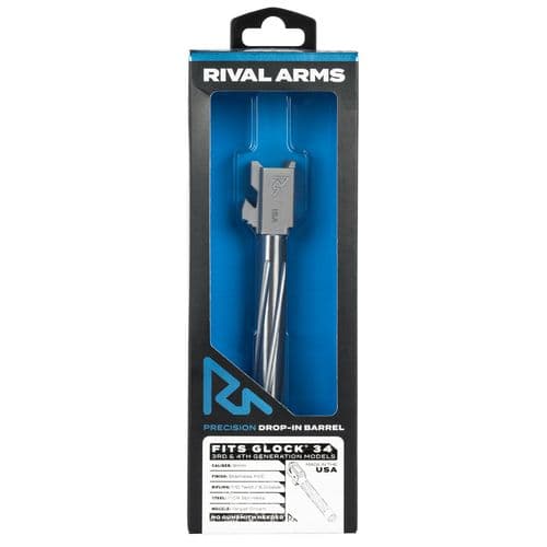 Rival Arms RA20G701D Precision V1 Drop-In Barrel 9mm Luger 5.31" Stainless PVD Finish 416R Stainless Steel Material for Glock 34 Gen3-4 Rival Arms RA20G701D Precision V1 Drop-In Barrel 9mm Luger 5.31" Stainless PVD Finish 416R Stainless Steel Material for Glock 34 Gen3-4