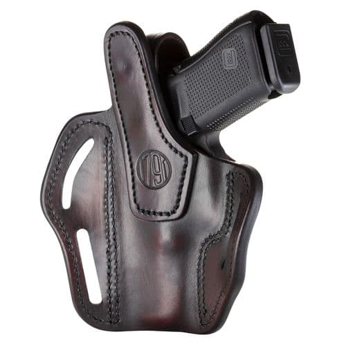 1791 Gunleather BHX3SBRR BHX OWB Size 03 Signature Brown Leather Belt Slide Compatible w/Glock 17/S&W M&P Shield/Sig P228 Right Hand 1791 Gunleather BHX3SBRR BHX OWB Size 03 Signature Brown Leather Belt Slide Compatible w/Glock 17/S&W M&P Shield/Sig P228 Right Hand