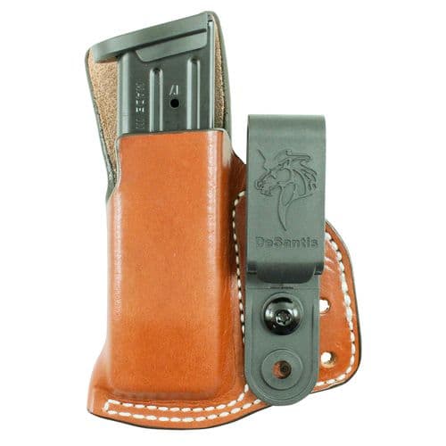 DeSantis Gunhide A85TJJJZ0 Hidden Cache Mag Pouch IWB fits Glock 17,19,22,23,31-38 Tan Steer Hide DeSantis Gunhide A85TJJJZ0 Hidden Cache Mag Pouch IWB fits Glock 17,19,22,23,31-38 Tan Steer Hide