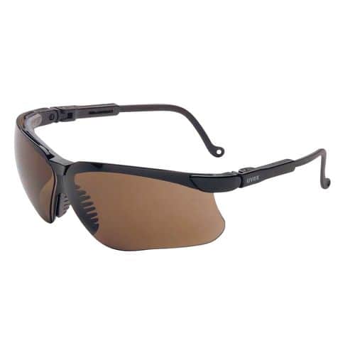 Howard Leight R03572 Uvex Genesis 99.9% UV Rated Anti-Fog Expresso Lens with Black Wraparound Frame & Adjustable Temple Sleeves for Adults Howard Leight R03572 Uvex Genesis 99.9% UV Rated Anti-Fog Expresso Lens with Black Wraparound Frame & Adjustable Temple Sleeves for Adults