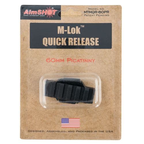 AimShot MTMQR60PR M-LOK Adapter Picatinny Rail 2.25" Black Hardcoat Anodized Aluminum Quick Release AimShot MTMQR60PR M-LOK Adapter Picatinny Rail 2.25" Black Hardcoat Anodized Aluminum Quick Release
