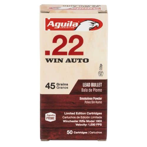 Aguila 1B222504 Rifle 22 Win 45 gr Lead Round Nose (LRN) 50 Bx/ 100 Cs Aguila 1B222504 Rifle 22 Win 45 gr Lead Round Nose (LRN) 50 Bx/ 100 Cs