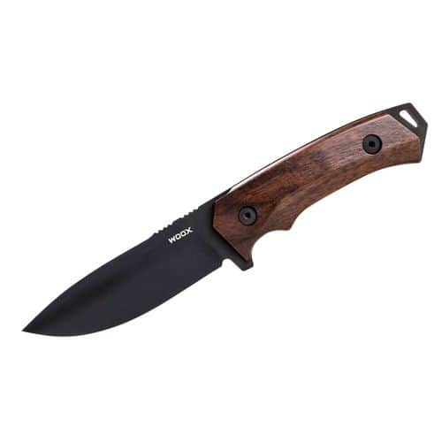 Woox BU.KNF001.01 Rock 62 4.25" Fixed Plain Black Sleipner Steel Blade/Walnut Handle 2 Woox BU.KNF001.01 Rock 62 4.25" Fixed Plain Black Sleipner Steel Blade/Walnut Handle 2