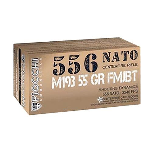 Fiocchi 556M193F Training Dynamics 5.56x45mm NATO 55 gr Full Metal Jacket Boat-Tail (FMJBT) 420rds (Sold by Case) Fiocchi 556M193F Training Dynamics 5.56x45mm NATO 55 gr Full Metal Jacket Boat-Tail (FMJBT) 420rds (Sold by Case)