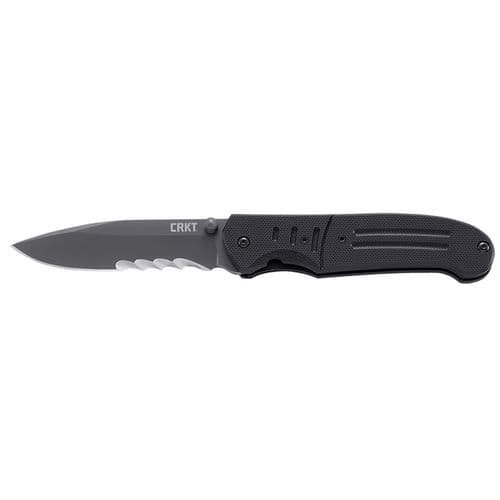 CRKT 6865 Ignitor T 3.38" Folding Modified Drop Point Veff Serrated TiCN Gray 8Cr14MoV SS Blade G10 Black Handle CRKT 6865 Ignitor T 3.38" Folding Modified Drop Point Veff Serrated TiCN Gray 8Cr14MoV SS Blade G10 Black Handle