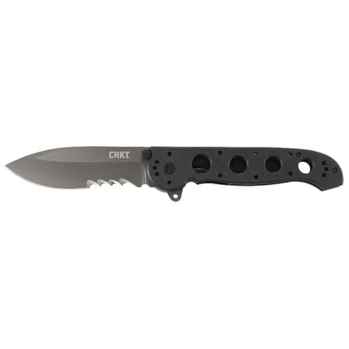 CRKT M21-14G M21 14G 3.88" Folding Spear Point Veff Serrated 1.4116 TiN Blade G10 Black Handle CRKT M21-14G M21 14G 3.88" Folding Spear Point Veff Serrated 1.4116 TiN Blade G10 Black Handle