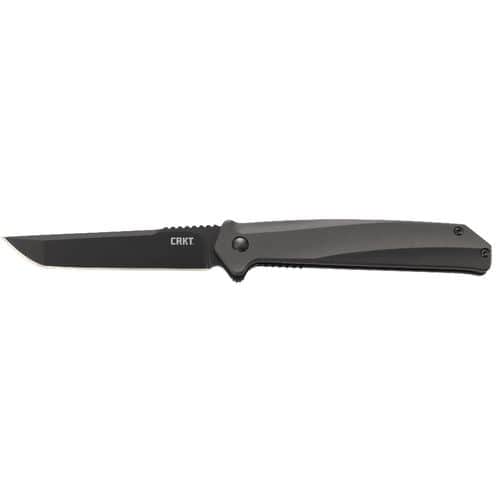 CRKT K500GKP Helical 3.52" Folding Tanto Plain Black Oxide D2 Steel Blade Black Anodized Aluminum Handle CRKT K500GKP Helical 3.52" Folding Tanto Plain Black Oxide D2 Steel Blade Black Anodized Aluminum Handle