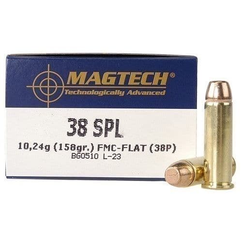 Magtech .38 Special 158 Grain FMJ Flat Point 50 Round Box Magtech .38 Special 158 Grain FMJ Flat Point 50 Round Box