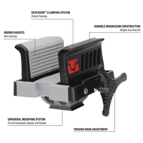 Bog-Pod 1117132 Deathgrip Ultralight Tripod Head Gray Aluminum Bog-Pod 1117132 Deathgrip Ultralight Tripod Head Gray Aluminum