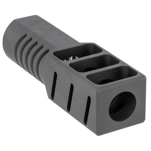 SDS Imports DK01 Muzzle Brake 12 Gauge M22x7.5 Black Aluminum Anodized for SDS Imports Saiga, Lynx & Vepr SDS Imports DK01 Muzzle Brake 12 Gauge M22x7.5 Black Aluminum Anodized for SDS Imports Saiga, Lynx & Vepr