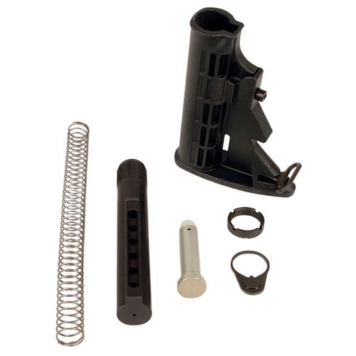 LBE Unlimited MILSTKKT Complete Mil-Spec Stock Kit 6 Position Black Synthetic for AR-15, M4 LBE Unlimited MILSTKKT Complete Mil-Spec Stock Kit 6 Position Black Synthetic for AR-15, M4