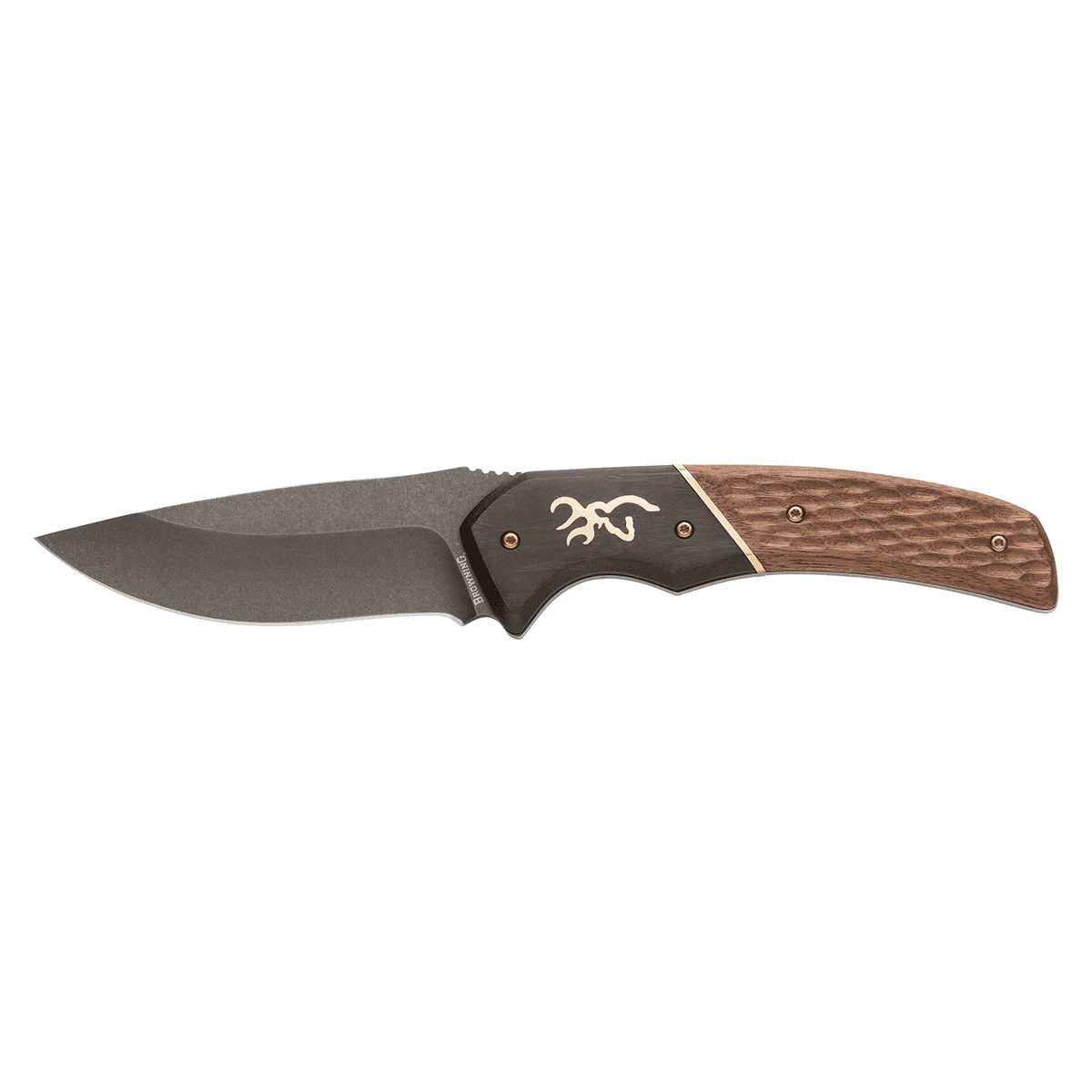 Browning 3220397 Hunter Large 3.63" Fixed Drop Point Plain Black Stonewashed Oxide 440C SS Blade Jigged Hardwood Walnut Handle Browning 3220397 Hunter Large 3.63" Fixed Drop Point Plain Black Stonewashed Oxide 440C SS Blade Jigged Hardwood Walnut Handle