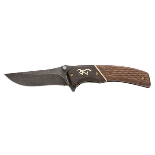 Browning 3220390 Hunter Small 2.88" Folding Drop Point Plain Black Stonewashed Oxide 440C SS Blade Jigged Hardwood Walnut Handle Browning 3220390 Hunter Small 2.88" Folding Drop Point Plain Black Stonewashed Oxide 440C SS Blade Jigged Hardwood Walnut Handle