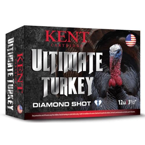 Kent Cartridge C122TK465 Ultimate Turkey Diamond Shot 12 Gauge 2.75" 1 5/8 oz 5 Shot 10 Bx/ 10 Cs Kent Cartridge C122TK465 Ultimate Turkey Diamond Shot 12 Gauge 2.75" 1 5/8 oz 5 Shot 10 Bx/ 10 Cs