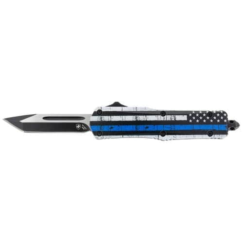 Templar Knife SBTB231 Back The Blue Gen II Small 2.75" OTF Tanto Plain Black 440C SS Blade Blue/White/Black Zinc Aluminum Alloy Handle Templar Knife SBTB231 Back The Blue Gen II Small 2.75" OTF Tanto Plain Black 440C SS Blade Blue/White/Black Zinc Aluminum Alloy Handle