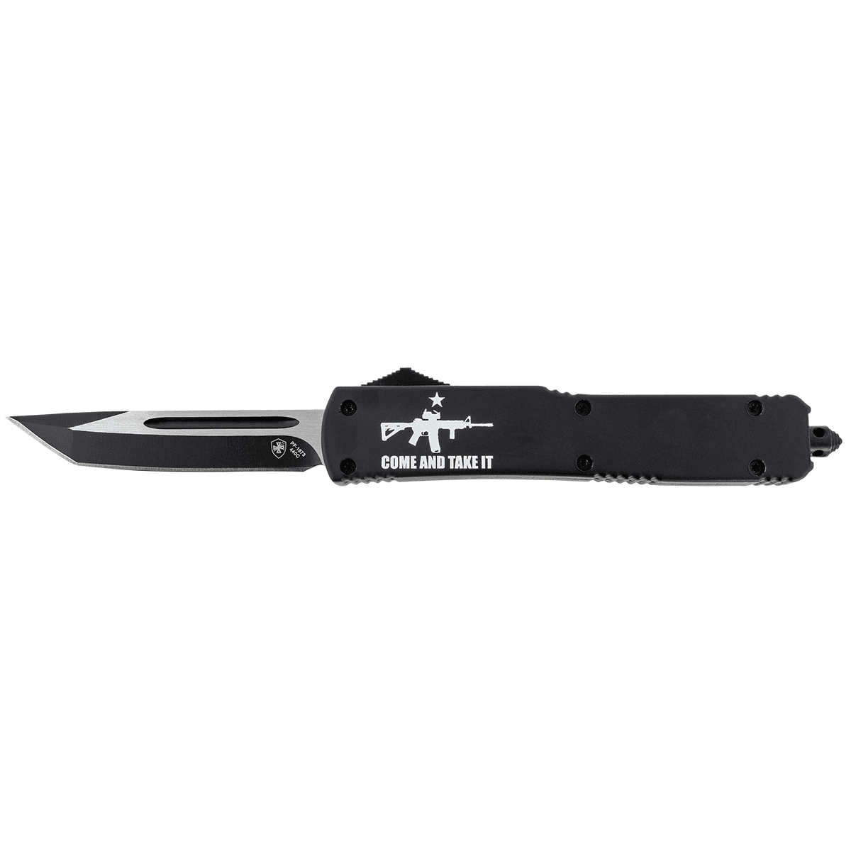 Templar Knife MAR15231 Come And Take It Gen II Slim 3.50" OTF Tanto Part Serrated Black 440C SS Blade Black Zinc Aluminum Alloy Handle Templar Knife MAR15231 Come And Take It Gen II Slim 3.50" OTF Tanto Part Serrated Black 440C SS Blade Black Zinc Aluminum Alloy Handle