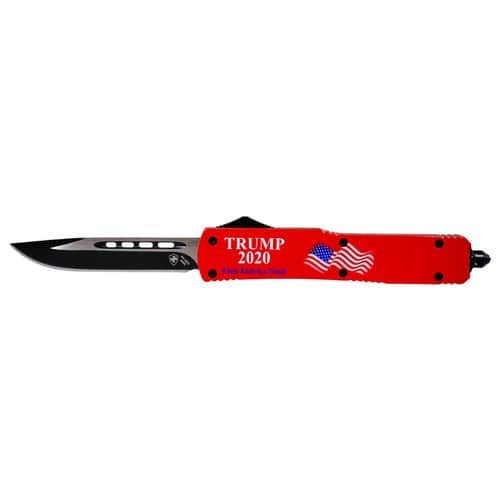 Templar Knife M20RD331 Trump 2020 Gen II Slim 3.50" OTF Drop Point Plain Black 440C SS Blade Trump 2020 Red Zinc Aluminum Alloy Handle Templar Knife M20RD331 Trump 2020 Gen II Slim 3.50" OTF Drop Point Plain Black 440C SS Blade Trump 2020 Red Zinc Aluminum Alloy Handle