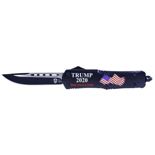 Templar Knife L20BK331 Trump 2020 Gen II Large 3.50" OTF Drop Point Plain 440C Stainless Steel Blade Trump 2020 Black Zinc Aluminum Alloy Handle Templar Knife L20BK331 Trump 2020 Gen II Large 3.50" OTF Drop Point Plain 440C Stainless Steel Blade Trump 2020 Black Zinc Aluminum Alloy Handle