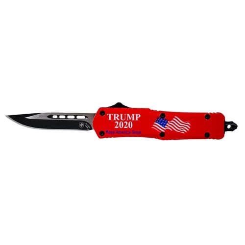 Templar Knife S20RD331 Trump 2020 Gen II Small 2.25" OTF Drop Point Plain Black 440C SS Blade Trump 2020 Red Zinc Aluminum Alloy Handle Templar Knife S20RD331 Trump 2020 Gen II Small 2.25" OTF Drop Point Plain Black 440C SS Blade Trump 2020 Red Zinc Aluminum Alloy Handle