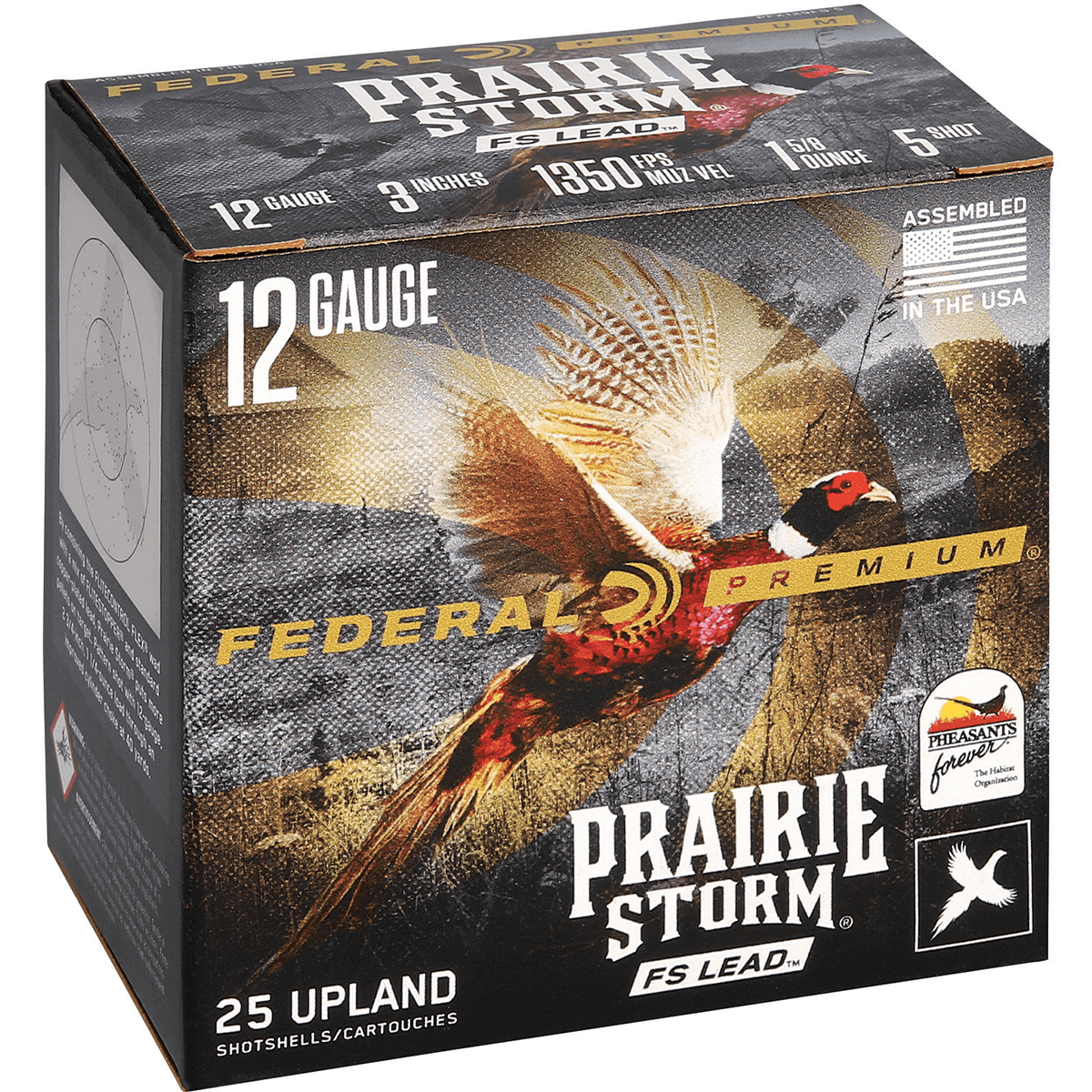 Federal PFX129FS5 Premium Prairie Storm FS 12 Gauge 3" 1 5/8 oz 5 Shot 25 Per Box Federal PFX129FS5 Premium Prairie Storm FS 12 Gauge 3" 1 5/8 oz 5 Shot 25 Per Box