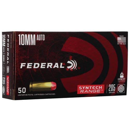 Federal AE10SJ1 American Eagle Syntech Range 10mm 205 gr Total Syntech Jacket Flat Nose (TSF) 50 Bx/ 10 Cs Federal AE10SJ1 American Eagle Syntech Range 10mm 205 gr Total Syntech Jacket Flat Nose (TSF) 50 Bx/ 10 Cs