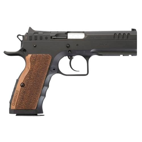 Tanfoglio IFG TF-STOCKI-9 Stock I 9mm Luger 4.50" 17+1 Black Steel Slide Wood Grip Tanfoglio IFG TF-STOCKI-9 Stock I 9mm Luger 4.50" 17+1 Black Steel Slide Wood Grip