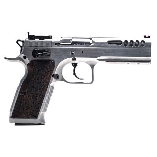 Tanfoglio IFG TF-STOCKI-40SF Stock I Small Frame 40 S&W 4.50" 12+1 Black Steel Slide Wood Grip Tanfoglio IFG TF-STOCKI-40SF Stock I Small Frame 40 S&W 4.50" 12+1 Black Steel Slide Wood Grip