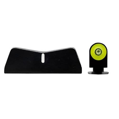 XS Sights GL0009P3Y DXW II Big Dot Night Sight Set Tritium Green with Yellow Outline Front, Black with White Stripe Rear Black Frame for Most Glock XS Sights GL0009P3Y DXW II Big Dot Night Sight Set Tritium Green with Yellow Outline Front, Black with White Stripe Rear Black Frame for Most Glock