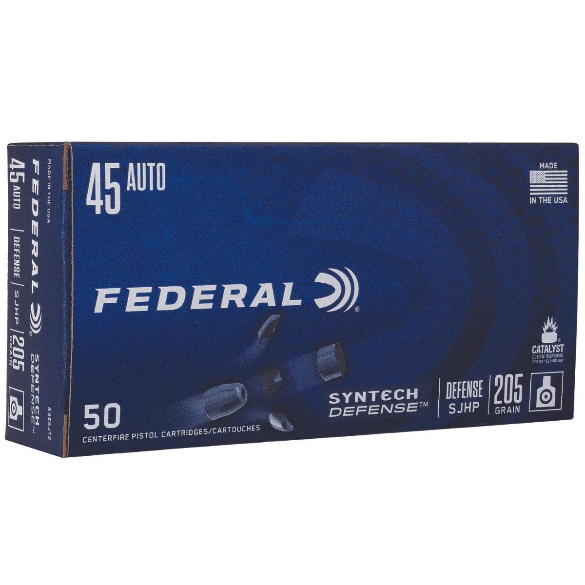 Federal Syntech Defense 45 ACP 205 grain, 50 Per Box - S45SJT2 Federal Syntech Defense 45 ACP 205 grain, 50 Per Box - S45SJT2