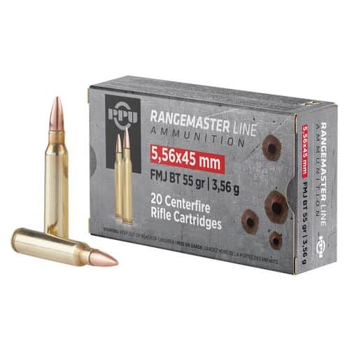 PPU Rangemaster 5.56x45mm NATO 55 gr Full Metal Jacket Boat-Tail (FMJBT) - PPRM5561M PPU Rangemaster 5.56x45mm NATO 55 gr Full Metal Jacket Boat-Tail (FMJBT) - PPRM5561M