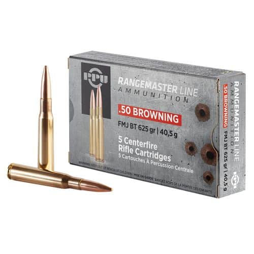 PPU Rangemaster 50 BMG 625 gr Full Metal Jacket (FMJ) - PPRM50 PPU Rangemaster 50 BMG 625 gr Full Metal Jacket (FMJ) - PPRM50