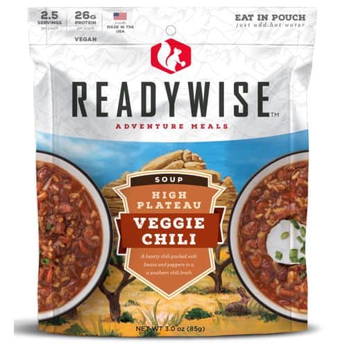 Wise Foods RW05-011 Outdoor Food Kit High Plateau Veggie Chili Soup Veggie Chili Soup 6 Per Case 2.5 Servings Outdoor Camping Pouches Wise Foods RW05-011 Outdoor Food Kit High Plateau Veggie Chili Soup Veggie Chili Soup 6 Per Case 2.5 Servings Outdoor Camping Pouches