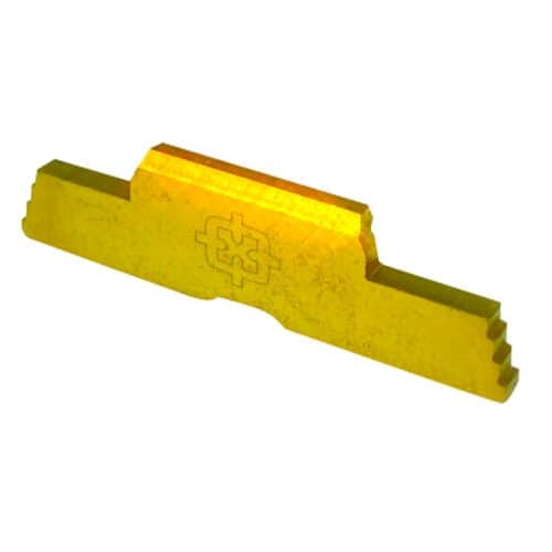Cross Armory CRG5SLGD Slide Lock Extended Gold 4140 Steel for Glock Gen1-5, P80 Cross Armory CRG5SLGD Slide Lock Extended Gold 4140 Steel for Glock Gen1-5, P80