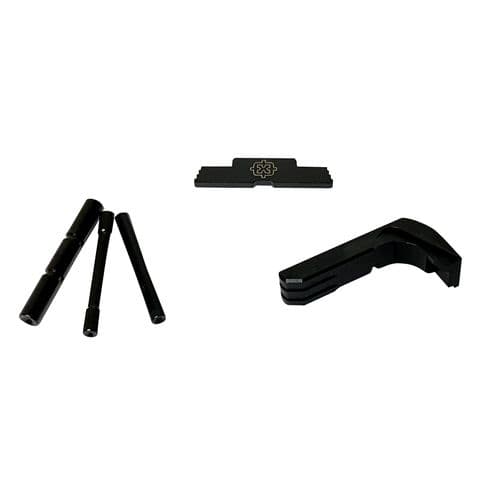 Cross Armory CRG5OKBK 3 Piece Kit  Extended Black Anodized Aluminum/Steel for Glock 17, 19, 26, 34 Gen5 Cross Armory CRG5OKBK 3 Piece Kit  Extended Black Anodized Aluminum/Steel for Glock 17, 19, 26, 34 Gen5