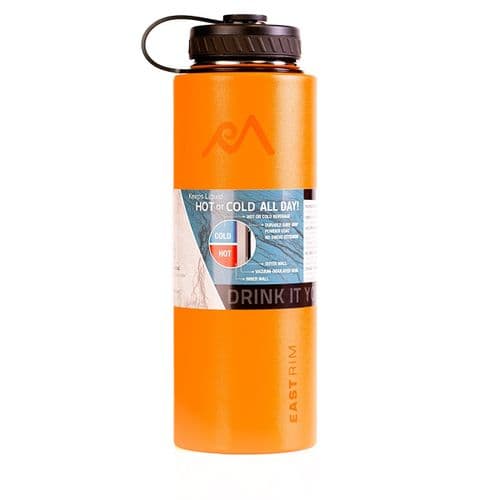 East Rim Vacuum Insulated Stainless Steel Wide Mouth Water Bottle 40oz Orange East Rim Vacuum Insulated Stainless Steel Wide Mouth Water Bottle 40oz Orange