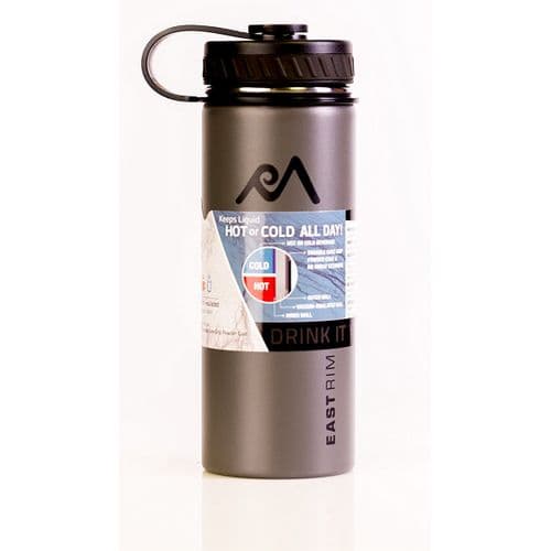 East Rim Vacuum Insulated Stainless Steel Wide Mouth Water Bottle 18 oz Gray East Rim Vacuum Insulated Stainless Steel Wide Mouth Water Bottle 18 oz Gray