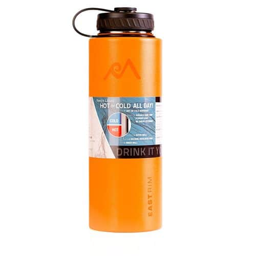 East Rim Vacuum Insulated Stainless Steel Wide Mouth Water Bottle 18 oz Orange East Rim Vacuum Insulated Stainless Steel Wide Mouth Water Bottle 18 oz Orange