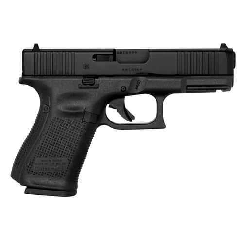 Glock UM1950333 G19 Gen5 9mm Luger 4.02" 15+1 Black Polymer Frame Black nDLC Steel with Front Serrations Slide Black Interchangeable Backstrap Grip Glock UM1950333 G19 Gen5 9mm Luger 4.02" 15+1 Black Polymer Frame Black nDLC Steel with Front Serrations Slide Black Interchangeable Backstrap Grip