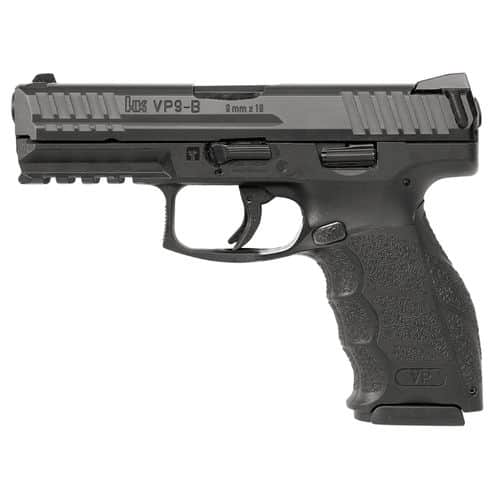 HK 81000285 VP9 9mm Luger 4.09" 17+1 (2) Black Black Steel Black Interchangeable Backstrap Grip Push Button Mag Release HK 81000285 VP9 9mm Luger 4.09" 17+1 (2) Black Black Steel Black Interchangeable Backstrap Grip Push Button Mag Release