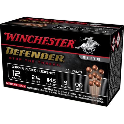 Winchester Ammo SB1200PD Defender Copper 12 Gauge 2.75" 9 Pellets 00 Buck Shot 10 Bx/ 10 Cs Winchester Ammo SB1200PD Defender Copper 12 Gauge 2.75" 9 Pellets 00 Buck Shot 10 Bx/ 10 Cs