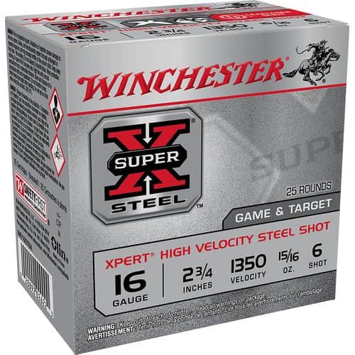 Winchester Ammo Super X Xpert High Velocity 16 Gauge 2.75" 15/16 oz 6 Shot 25 Bx Winchester Ammo Super X Xpert High Velocity 16 Gauge 2.75" 15/16 oz 6 Shot 25 Bx