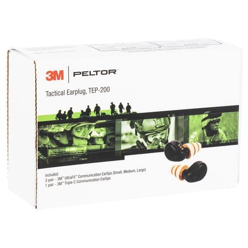 Peltor TEP200 Electronic Earplugs Tactical In The Ear Black with Orange Plugs for Military & Police Adults 1 Pair Peltor TEP200 Electronic Earplugs Tactical In The Ear Black with Orange Plugs for Military & Police Adults 1 Pair