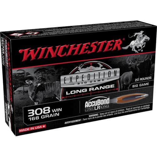 Winchester Ammo S308LR Expedition Big Game Long Range 308 Win 168 gr AccuBond Long Range 20 Bx/10 Cs Winchester Ammo S308LR Expedition Big Game Long Range 308 Win 168 gr AccuBond Long Range 20 Bx/10 Cs